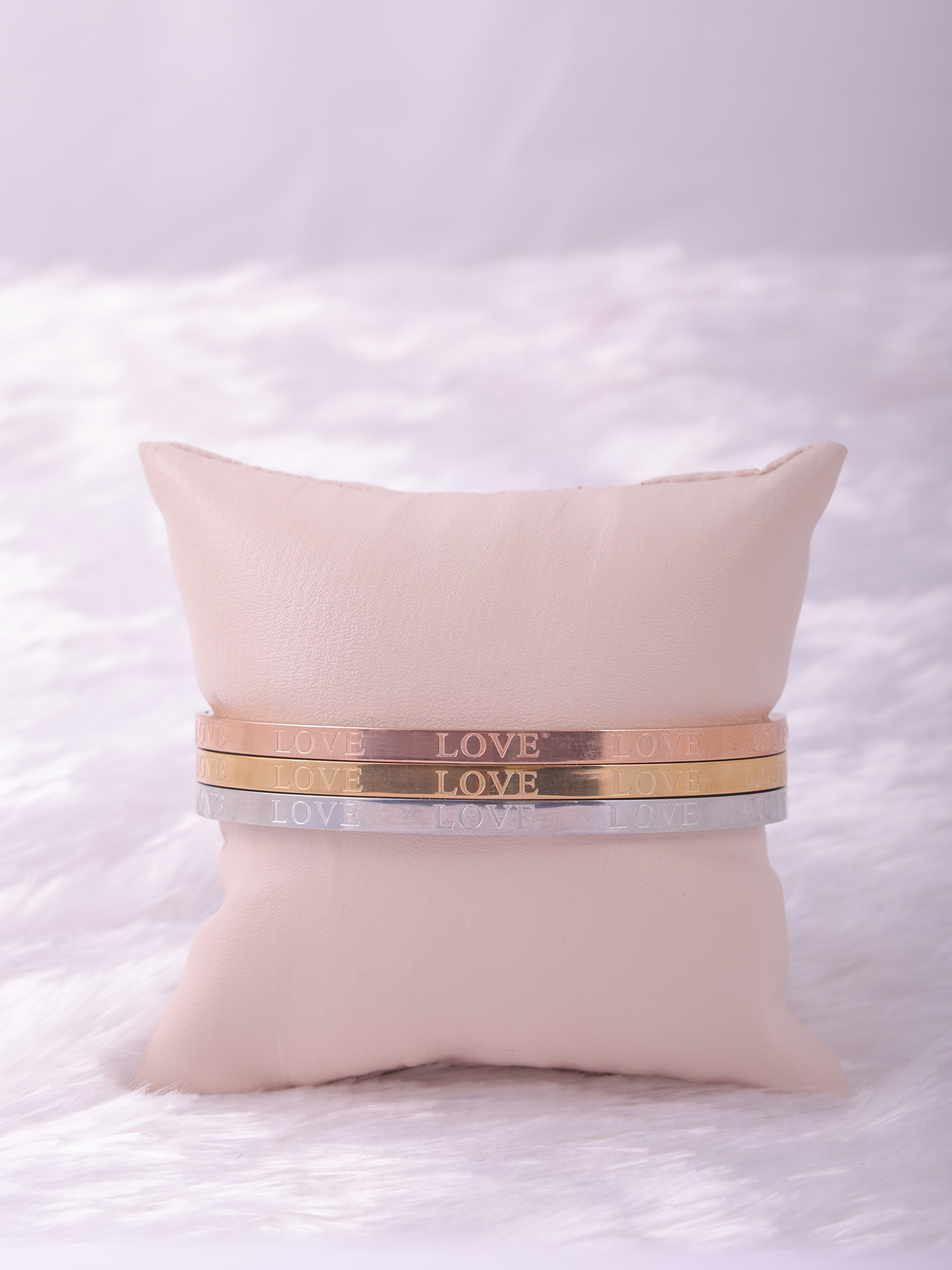 Trio LOVE Engraved Anti-Tarnish Bracelet Set (3 Set)